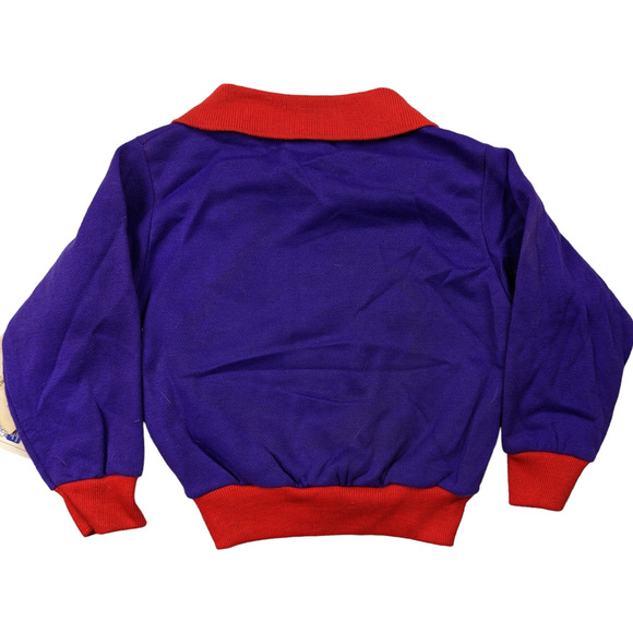 Vintage 80s Kids Unisex Check Me Out Sweatshirt Sweater Jog Togs Sz 2T Purple - Picture 3 of 4